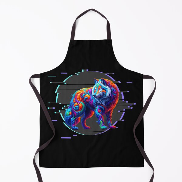 Item preview, Psychedelic Wolf Spiral Swirl Design, Vibrant Tribal Spirit Animal Art designed and sold by AnalajiaDesigns.