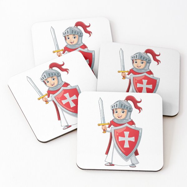 Item preview, Cute Knight with Sword and Shield, Medieval armored swordsman, medieval knights wearing armor, helmet, sword in hand in protective suit designed and sold by Danler.