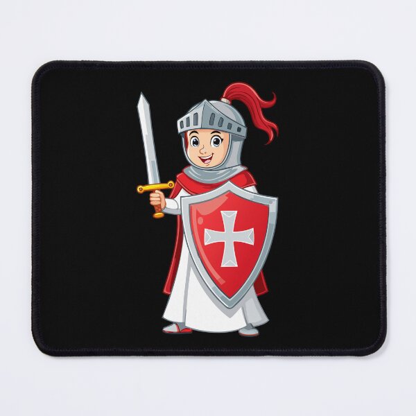 Item preview, Cute Knight with Sword and Shield, Medieval armored swordsman, medieval knights wearing armor, helmet, sword in hand in protective suit designed and sold by Danler.