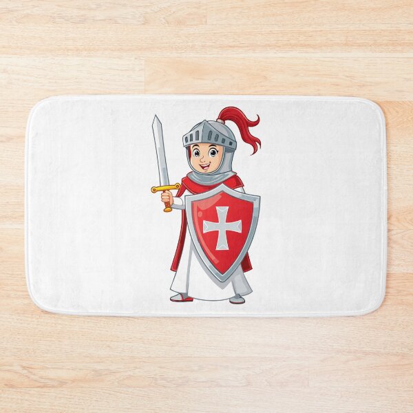 Item preview, Cute Knight with Sword and Shield, Medieval armored swordsman, medieval knights wearing armor, helmet, sword in hand in protective suit designed and sold by Danler.