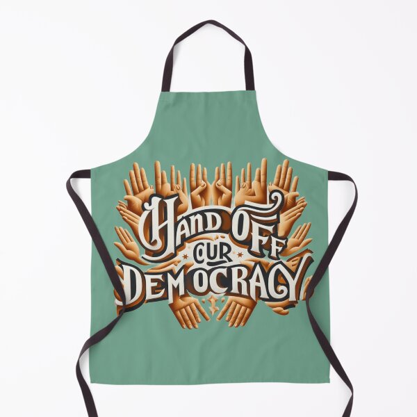 Item preview, Political banner expressing the opposition of Americans to the rule of D.Trump and his administration, with the slogan: Hands off our democracy designed and sold by JaroDesign2023.