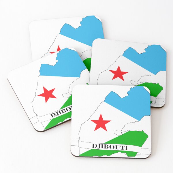 Item preview, Flag map of Djibouti designed and sold by visual adventures.