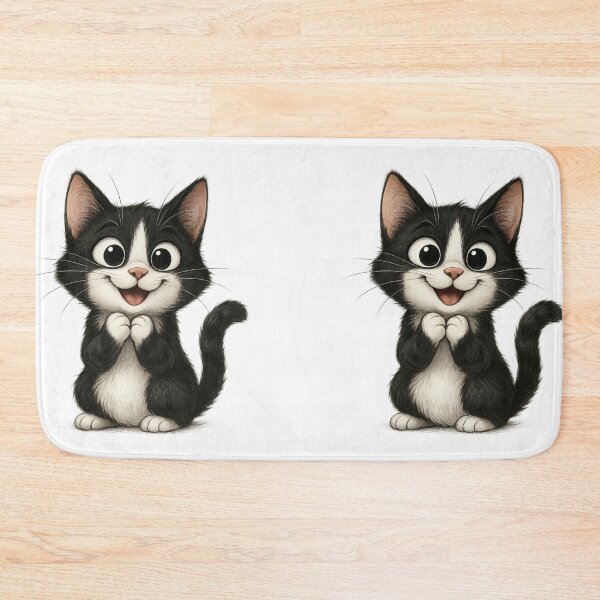 Item preview, Happy Tuxedo Cat – Black and White Feline Charm designed and sold by branaghbel.