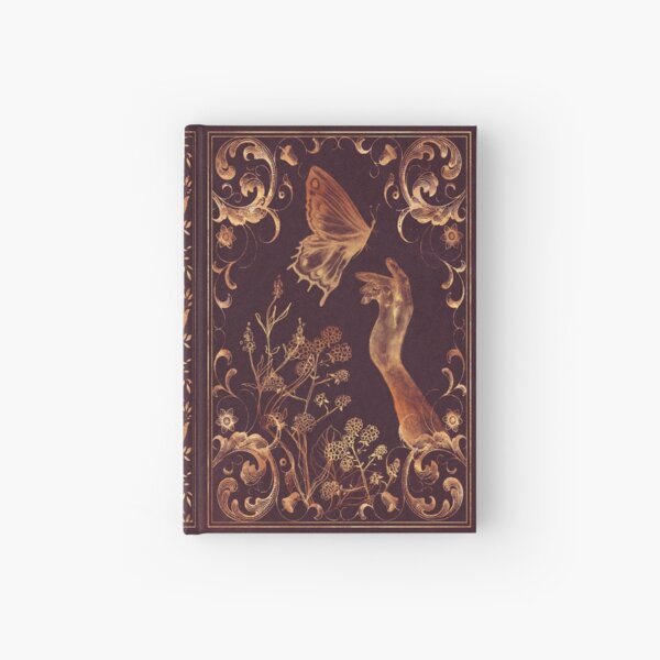 Mystic Golden Butterfly – Vintage Floral Spellbook Aesthetic Hardcover Journal