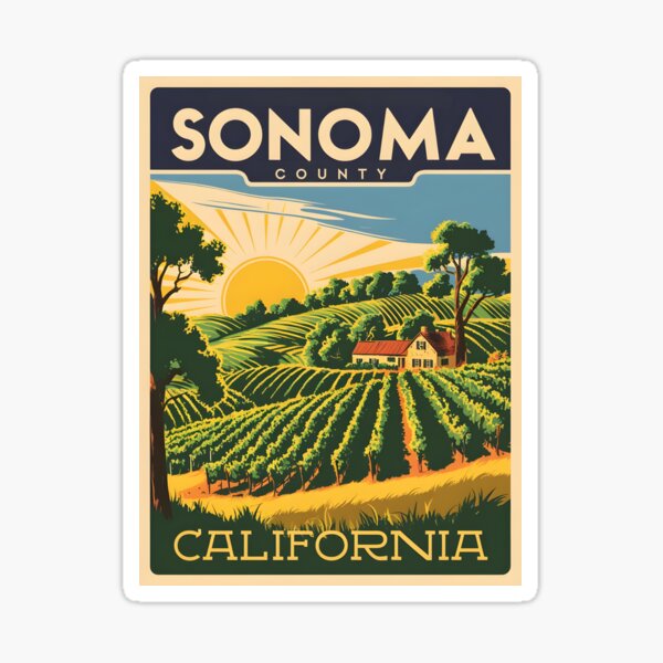 Item preview, A Vintage Travel Art of Sonoma - California - US  designed and sold by GoodOldVintage.