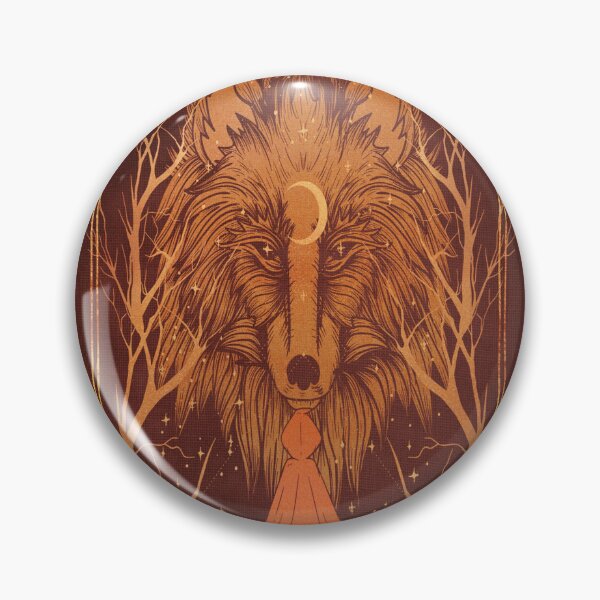 Item preview, Red Riding Hood & The Moon Wolf – Dark Fairytale Forest Design designed and sold by ArtStyleAlice.