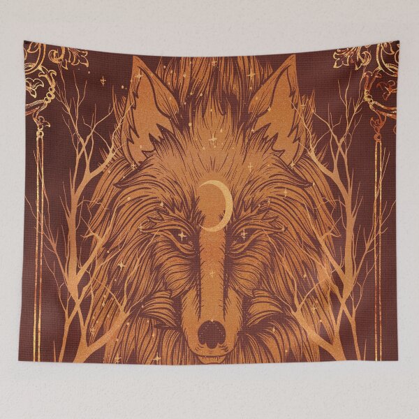 Item preview, Red Riding Hood & The Moon Wolf – Dark Fairytale Forest Design designed and sold by ArtStyleAlice.