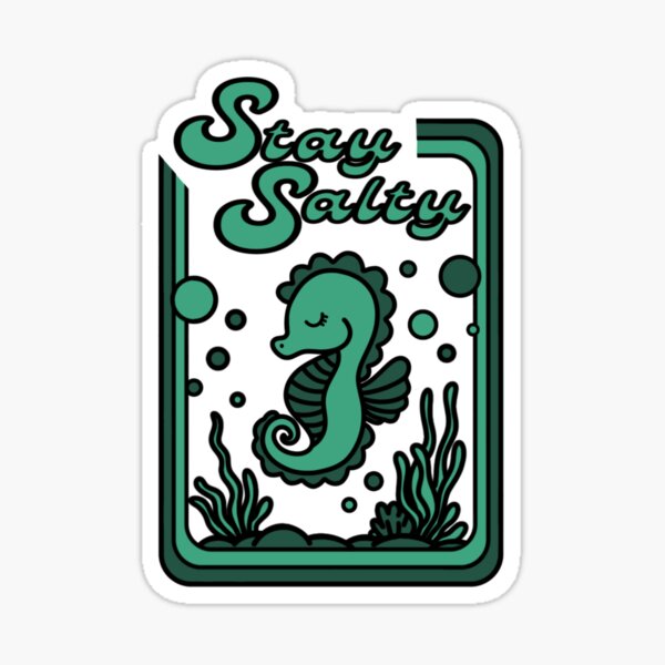 Item preview, 'Stay Salty' Cute Seahorse - Teal designed and sold by MadisonElisabeth.