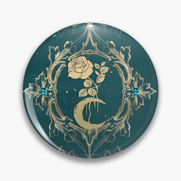 Item preview, Moon & Rose – Magical Botanical Symbolism on Emerald Green designed and sold by ArtStyleAlice.
