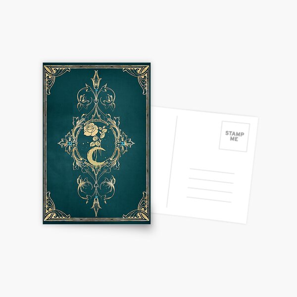 Item preview, Moon & Rose – Magical Botanical Symbolism on Emerald Green designed and sold by ArtStyleAlice.