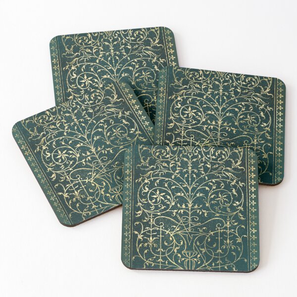 Item preview, Mystic Gold Vines – Vintage Ornamental Book Design in Deep Green designed and sold by ArtStyleAlice.