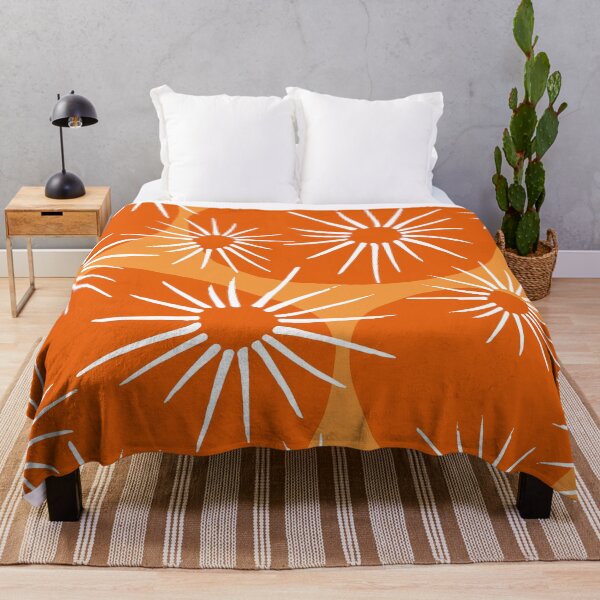 Item preview, Mid-Century Modern 1950's Orange Sunburst Pattern designed and sold by DEC02.