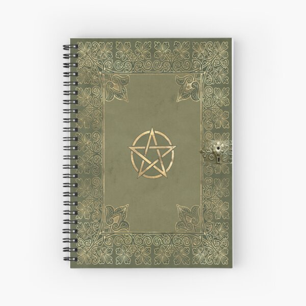 Item preview, Witchcraft Grimoire Book Cover – Olive Green Pentacle Journal designed and sold by ArtStyleAlice.