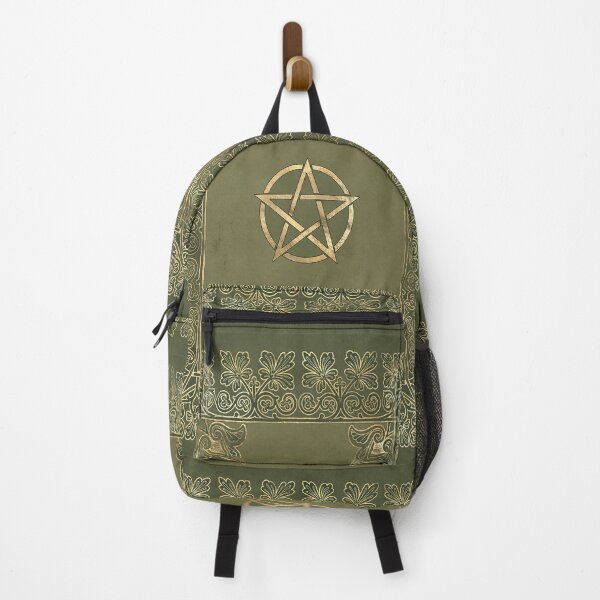 Item preview, Witchcraft Grimoire Book Cover – Olive Green Pentacle Journal designed and sold by ArtStyleAlice.