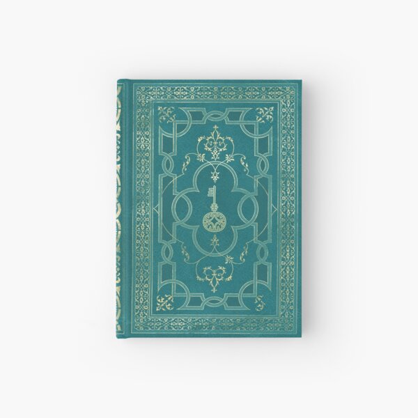 Secret Key Vintage Book Cover – Teal and Gold Antique Journal Design Hardcover Journal