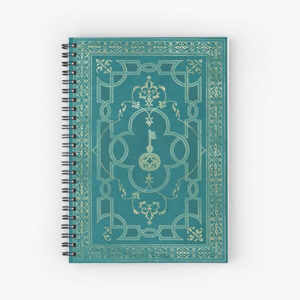 Item preview, Secret Key Vintage Book Cover – Teal and Gold Antique Journal Design designed and sold by ArtStyleAlice.