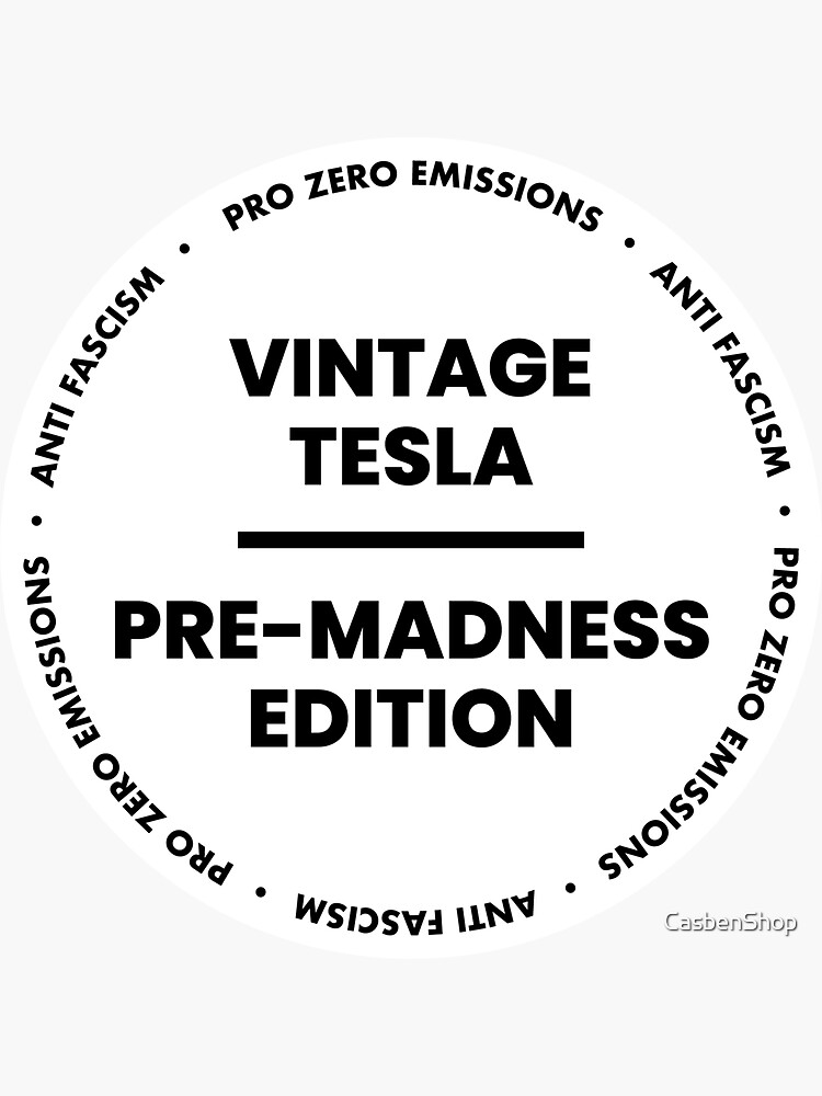 Thumbnail 3 of 3, Sticker, Tesla sticker for owners that want to express their dislike for Elon Musk. White & black version designed and sold by CasbenShop.