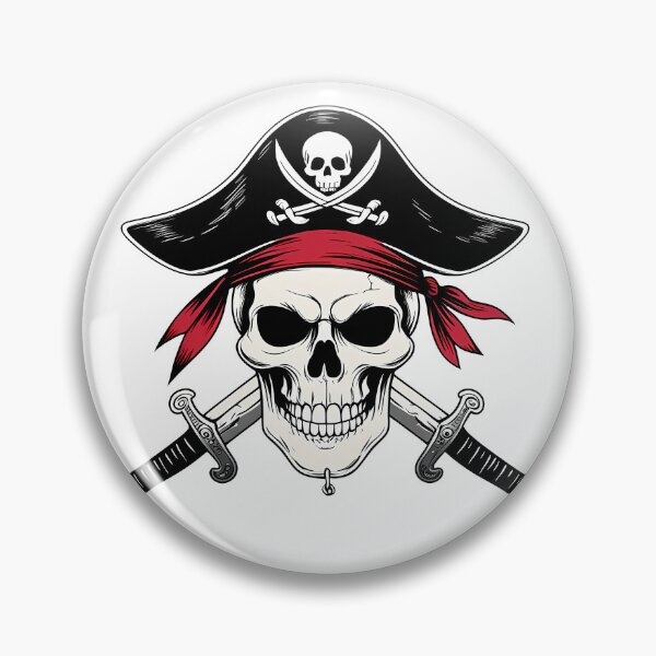 Item preview, Pirate Skull Jolly Roger Retro Design designed and sold by EnigmaVoid.