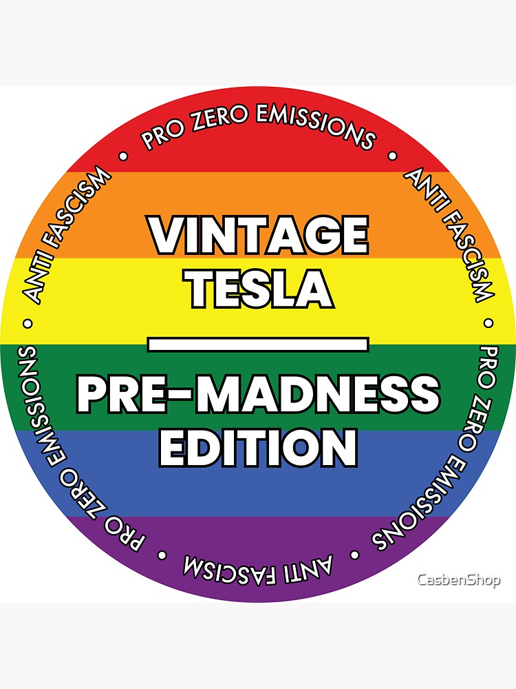 Thumbnail 3 of 3, Magnet, Tesla owners express your dislike for Elon Musk with this sticker or magnet for your car. Pride version designed and sold by CasbenShop.
