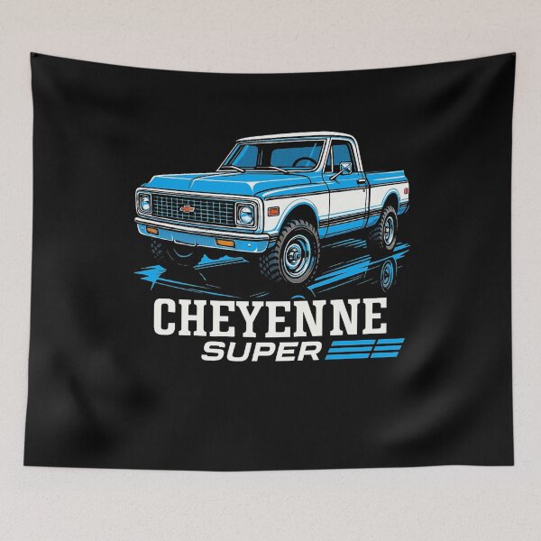 Item preview, Classic Chevy Cheyenne Super in Blue and White 4x4 Off-Road Tribute designed and sold by TheArtOfCar.