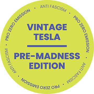Artwork thumbnail, We created a sticker for Tesla owners to express their dislike for Elon Musk. This is the Neon version of our sticker for people who really want it to stand out. by CasbenShop