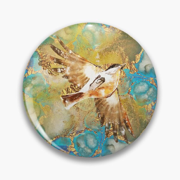 Item preview, Soaring Freedom – Watercolor Bird with Golden Sky designed and sold by ArtStyleAlice.
