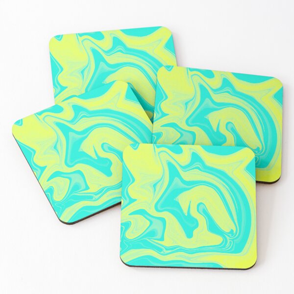 Item preview, Yellow & Turquoise Liquid Pattern designed and sold by rainestore.