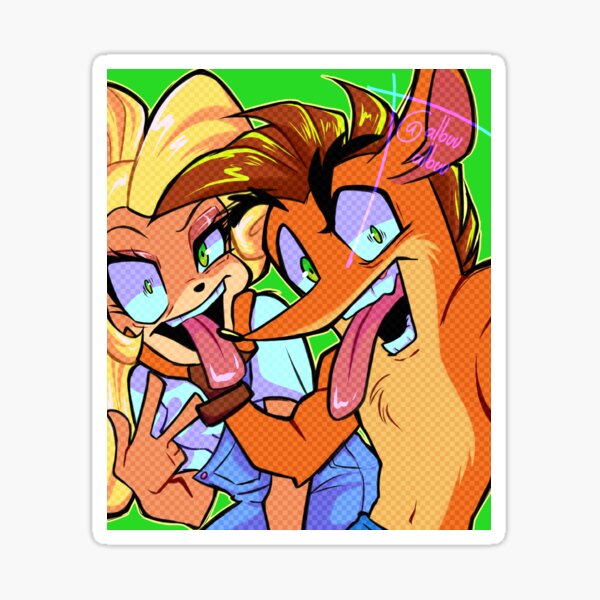 Vista previa del artículo con la obra «Crash y Coco», diseñado y vendido por Albuualbuu.