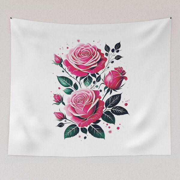 Item preview, Pink Rose with Leaves designed and sold by youme63.