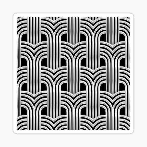 Item preview, 3-D Art Deco Silver-Hued Architectural Chic Design designed and sold by DEC02.