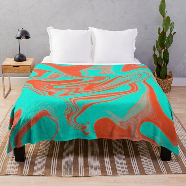 Item preview, Orange & Turquoise Liquid Swirl Pattern designed and sold by rainestore.