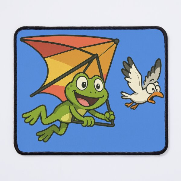 Item preview, Adventurous Frog Hang Gliding with Seagull Friend designed and sold by IraBum.