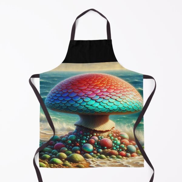 Item preview, Mermaid Scaled Funghi Fantasy Beach Art designed and sold by EmeraldeaArt.