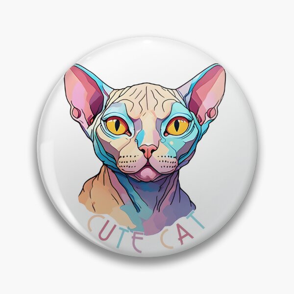 Item preview, Charming cat motif: Colorful Sphynx illustration designed and sold by KolbaVison.