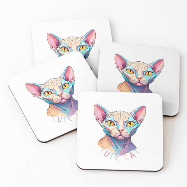 Item preview, Charming cat motif: Colorful Sphynx illustration designed and sold by KolbaVison.