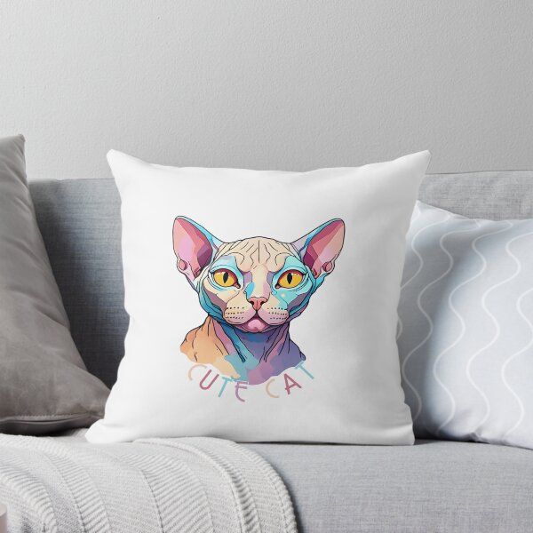 Item preview, Charming cat motif: Colorful Sphynx illustration designed and sold by KolbaVison.