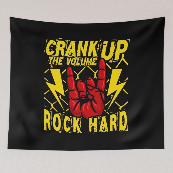 Item preview, Crank Up The Volume Rock Hard - Cool Heavy Metal Music Metal horns for Metalheads designed and sold by Dmetalx Art Apparel.