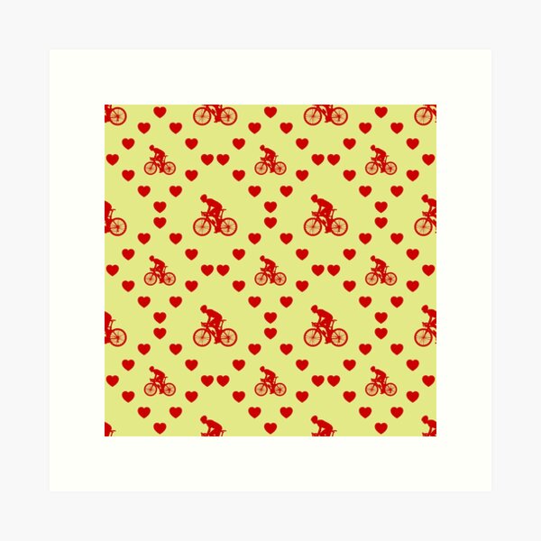 Aperçu de l'œuvre Cyclist Nahtlose Herz Muster Cycliste par Motif coeur sans couture Cyclist Seamless Heart Pattern Ciclista di Modello a cuore senza cuciture créée et vendue par TheIconSmith.