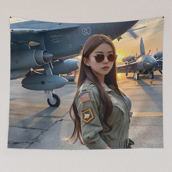 Item preview, Female Fighter Pilot designed and sold by Becooldesing.