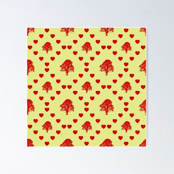 Artikel-Vorschau von Ich werde nie sehen, ein Vektor so schön wie ein Baum Nahtloses Herz-Muster I Shall Never See A As Lovely As A Tree Seamless Heart Pattern, designt und verkauft von TheIconSmith.