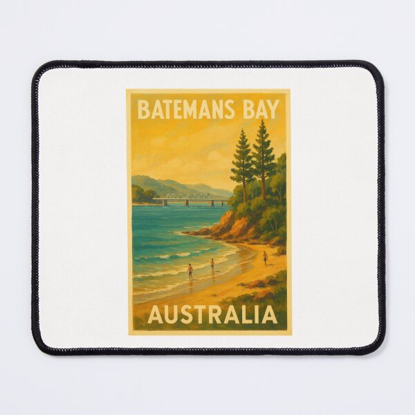 Item preview, Batemans Bay Beach with Pines and Coastal Bridge designed and sold by Places On Earth.