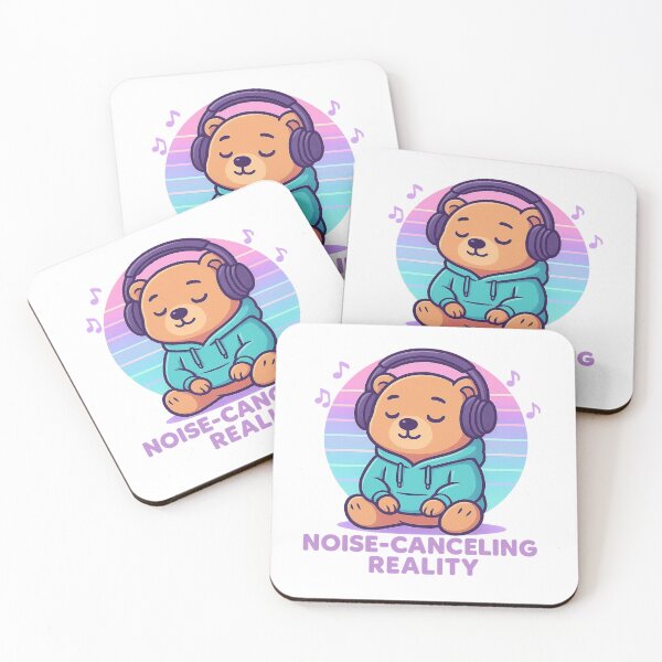 Item preview, Noise-Canceling Reality – Chill Bear Hoodie Shirt, Vaporwave Cartoon Animal Design designed and sold by LEO Vaporwave.