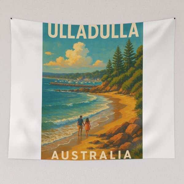 Item preview, Ulladulla Coastline – Couple Walking by the Sea designed and sold by Places On Earth.