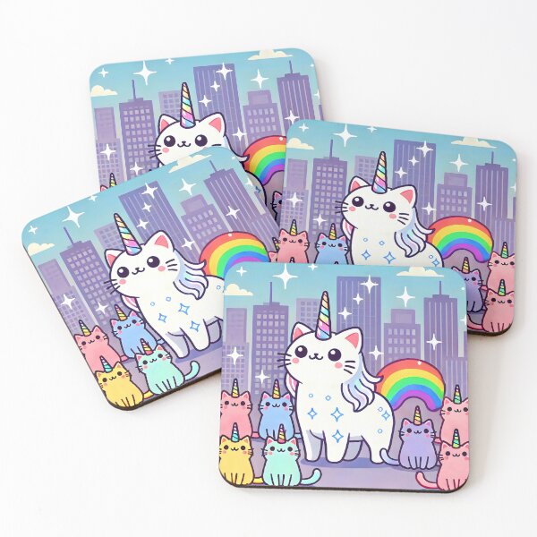 Item preview, Caticorns of the City – Cute Feline Unicorn Cartoon Fun designed and sold by EmeraldeaArt.