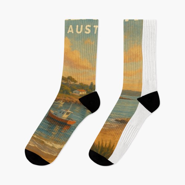 Item preview, Ulladulla Harbor – Boats at Anchor in Warm Light designed and sold by Places On Earth.
