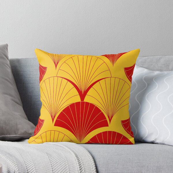 Item preview, Asian Art Deco Red And Yellow Fan Pattern designed and sold by DEC02.