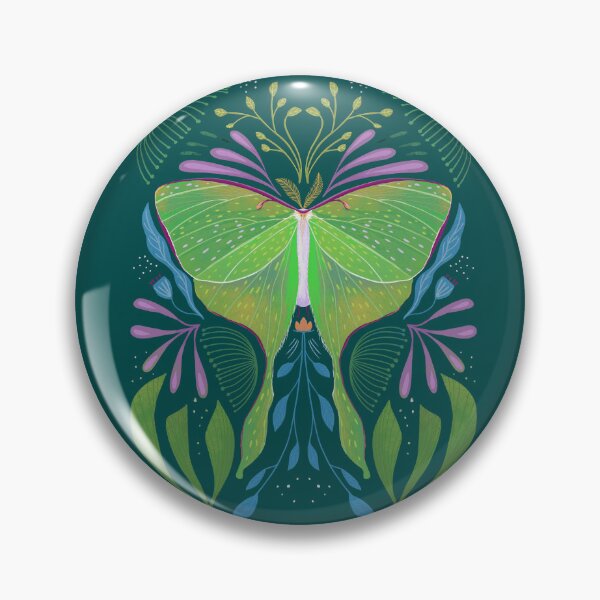 Item preview, Whimsical Luna Moth with flowers designed and sold by Kathy Osborne Studio.