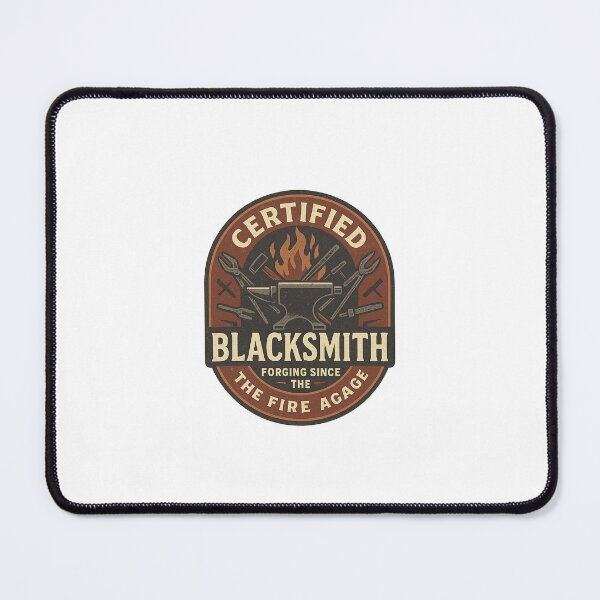 Item preview, Certified Blacksmith Vintage Emblem – Retro Forging Tools Design designed and sold by automaticvideos.