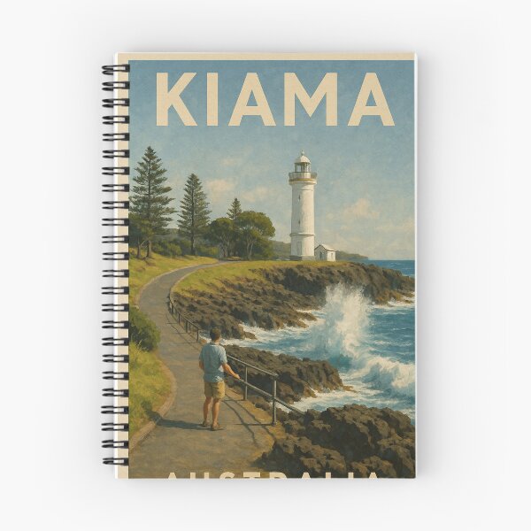 Item preview, Kiama Clifftop Path – Lighthouse and Ocean Spray designed and sold by Places On Earth.