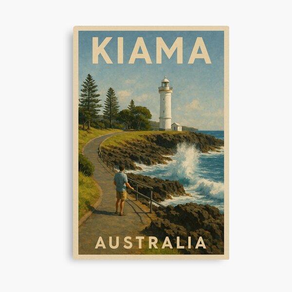 Item preview, Kiama Clifftop Path – Lighthouse and Ocean Spray designed and sold by Places On Earth.